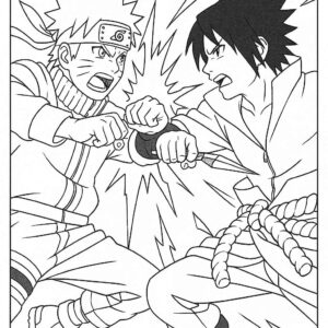 Naruto Fight Scene Coloring Page