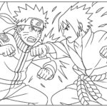 Naruto Fight Scene Coloring Page