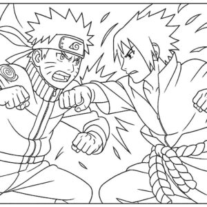 Naruto Fight Scene Coloring Page