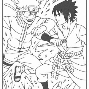 Naruto Fight Scene Coloring Page