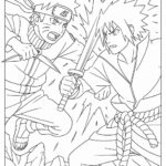 Naruto Fight Scene Coloring Page