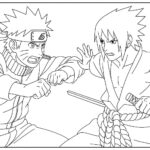 Naruto Fight Scene Coloring Page