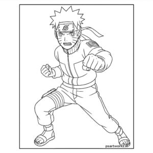 Naruto Fight Scene Coloring Page