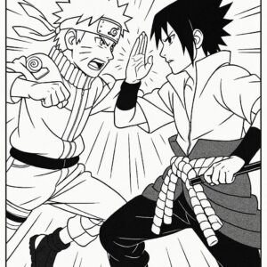 Naruto Fight Scene Coloring Page