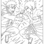 Naruto Fight Scene Coloring Page
