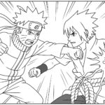 Naruto Fight Scene Coloring Page