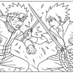 Naruto Fight Scene Coloring Page