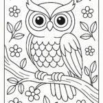 Owl perched on a tree branch