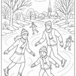 People skating on frozen river