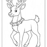 Reindeer with jingle bells around its neck