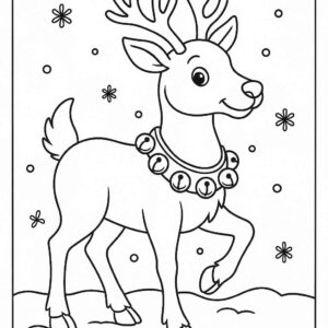 Reindeer with jingle bells around its neck