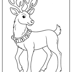 Reindeer with jingle bells around its neck