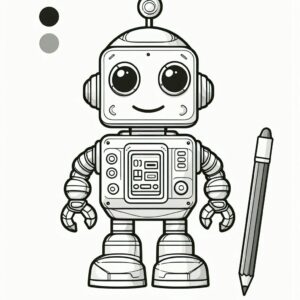 Robot Coloring Page