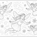 Snow fairies flying in the cold wind