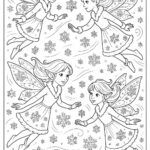 Snow fairies flying in the cold wind