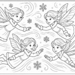 Snow fairies flying in the cold wind