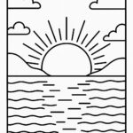 Sunset Colouring Page