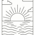 Sunset Colouring Page