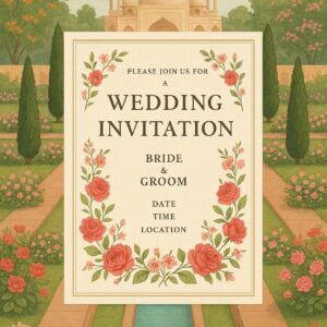 Elegant Indian wedding invitation card