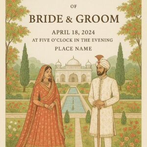 Elegant Indian wedding invitation card