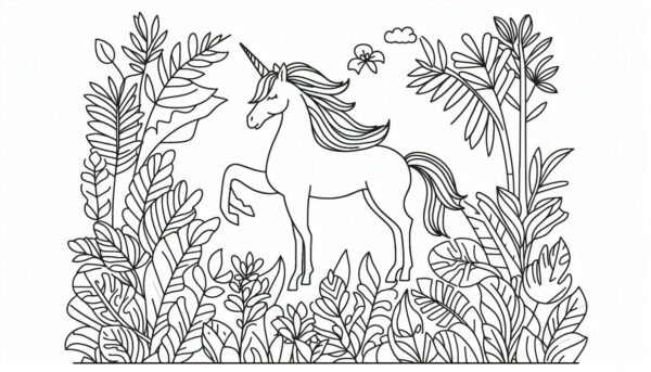 Unicorn Coloring page