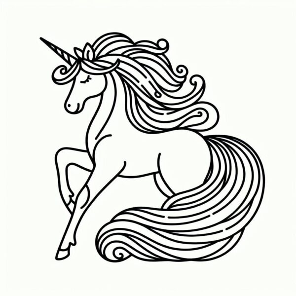 Unicorn Coloring page