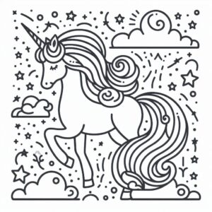 Unicorn Coloring page