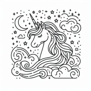 Unicorn Coloring page