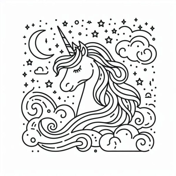 Unicorn Coloring page