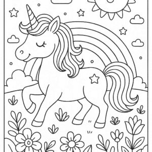 Unicorn Coloring page