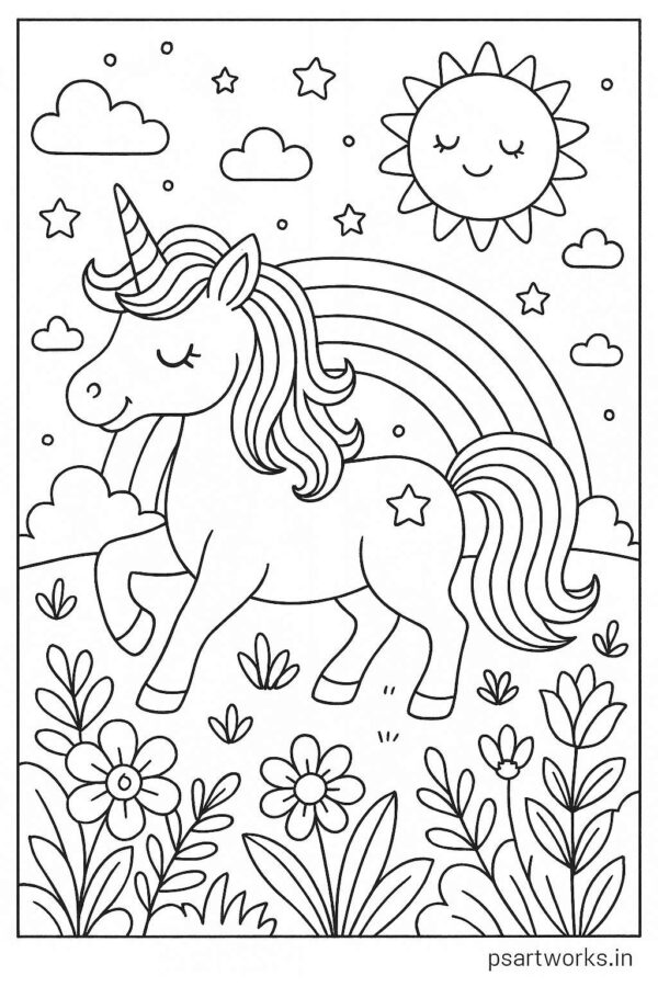 Unicorn Coloring page