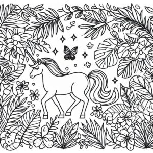 Unicorn Coloring page