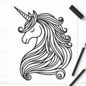 Unicorn Coloring page