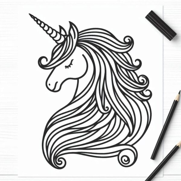 Unicorn Coloring page