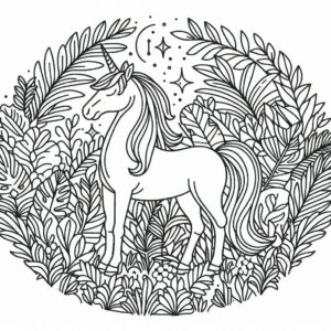 Unicorn Coloring page