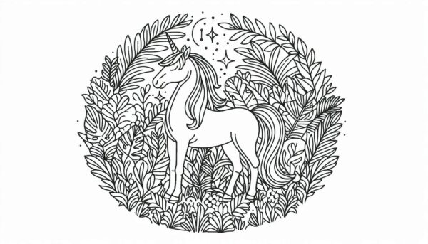 Unicorn Coloring page