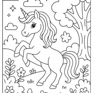 Unicorn Coloring page