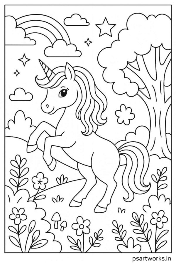 Unicorn Coloring page