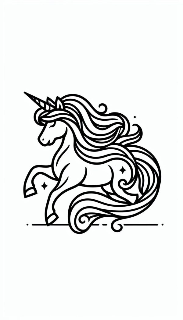 Unicorn Coloring page