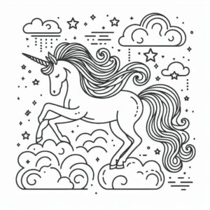 Unicorn Coloring page