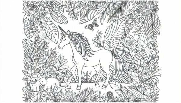 Unicorn Coloring page