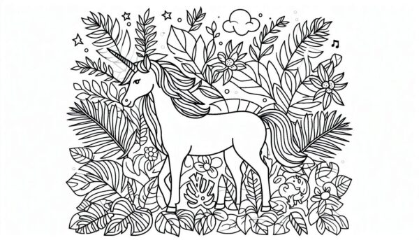 Unicorn Coloring page