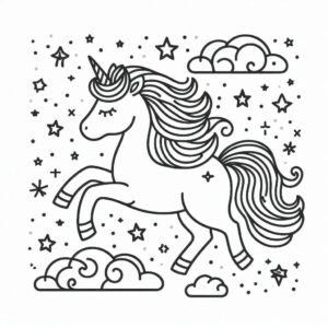 Unicorn Coloring page