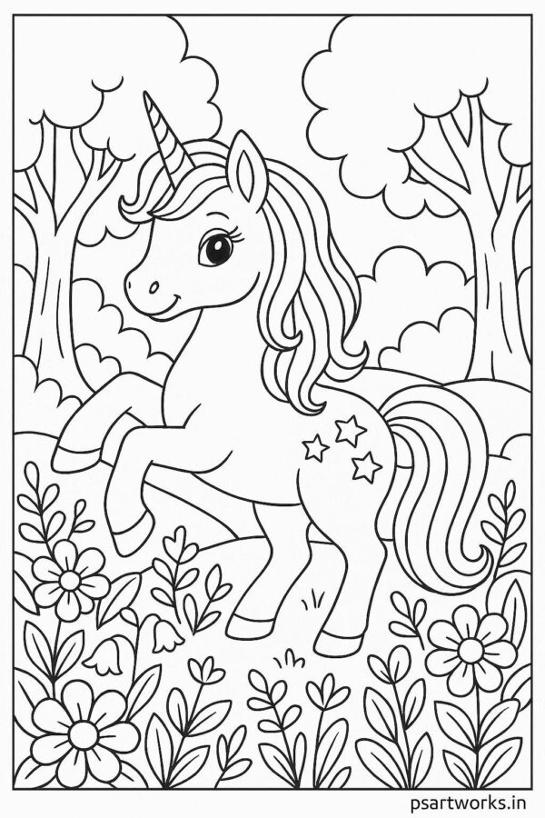 Unicorn Coloring page