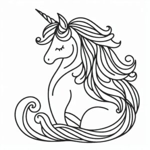 Unicorn Coloring page