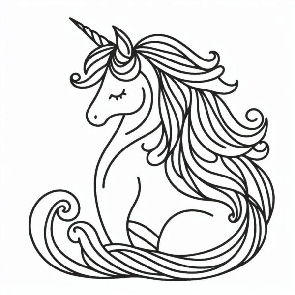 Unicorn Coloring page