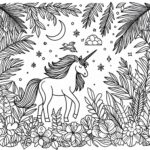 Unicorn Coloring page