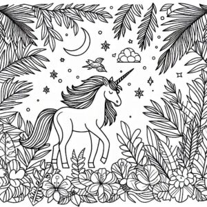 Unicorn Coloring page
