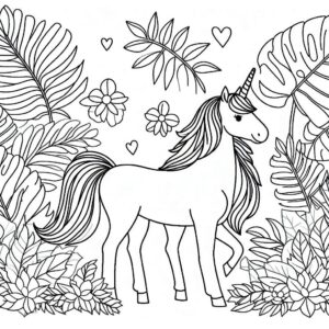 Unicorn Coloring page