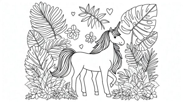 Unicorn Coloring page